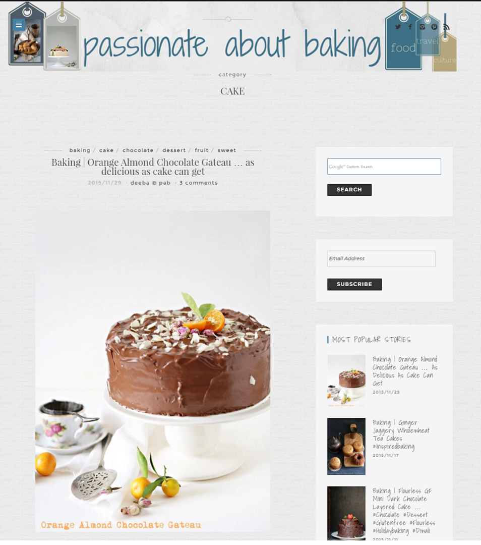 Passionate About Baking is a magazine-like blog that shares delicious bakeries and recipes to its viewers.