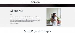 Malika Basu- prominent Indian food blogger who shares tips and recipes for some delicious homemade cuisines.