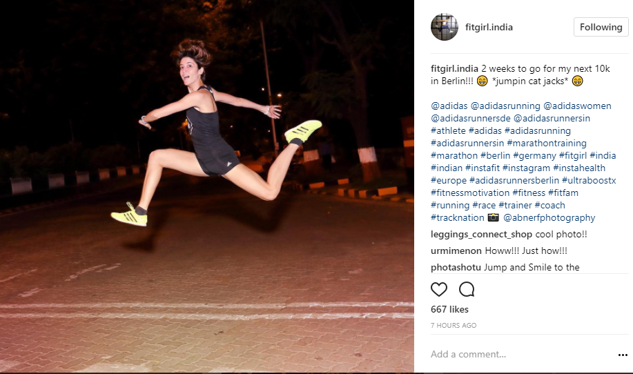 One of the top female fitness influencers India