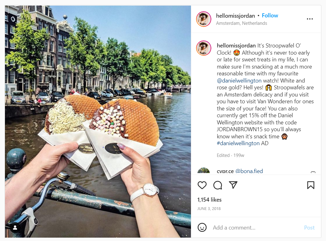 A form of gifting collaboration between brands and instagram influencers