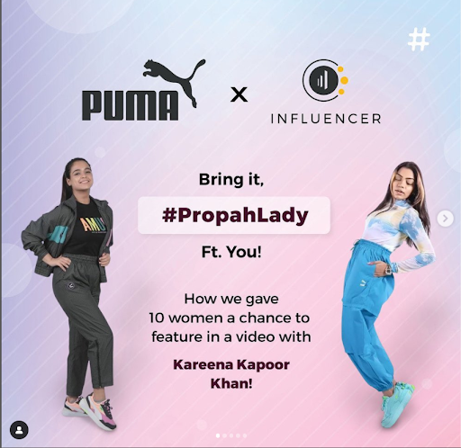 Puma India collaborating with social media influencers